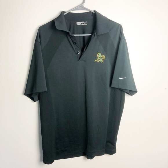 Nike Golf Angels Logo FitDry Black Polo Shirt Large - Picture 1 of 5